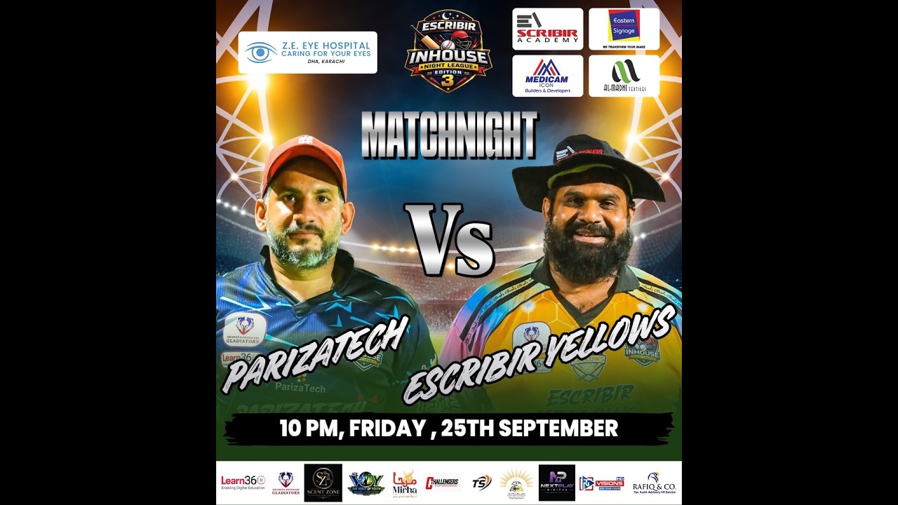 Live - Match 15 - Escribir Inhouse Cricket League Season 3 - Parizatech Vs Escribir Yellows -TN