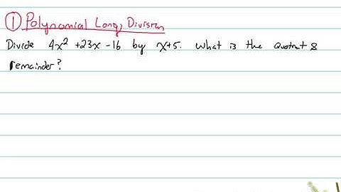 (H) 5.5: Dividing Polynomials
