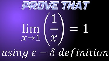 Prove that the limit of 1/x as x approaches 1 equals 1 using epsilon delta definition