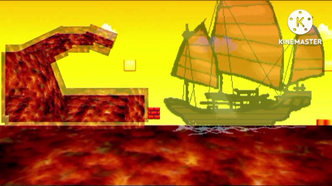 Lava en forma de ola 🌊 barco se va junto con Mario Bros (Edición Renzo)