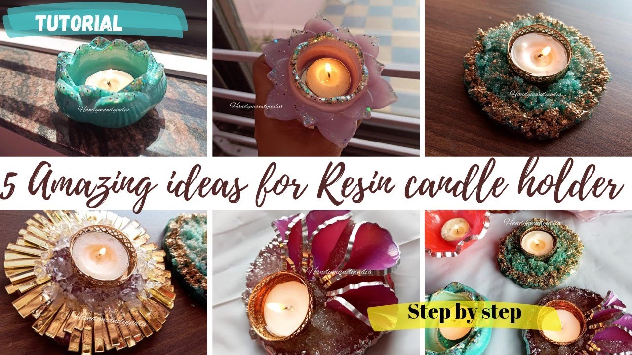5 Amazing💥Ideas For Resin Tea Light Candle Holder ||दीवाली के लिये बहुत ही सुंदर दिये बनाये घर पर ✨