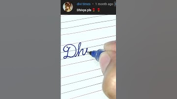 Dhivya - Beautiful name in Cursive writing | Cursive writing for beginners | #shorts