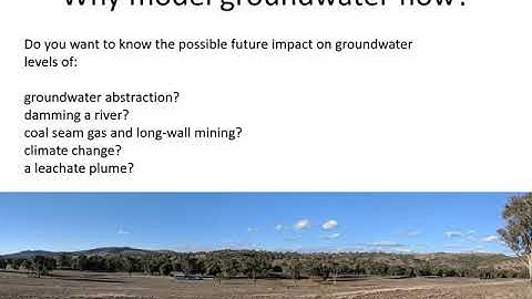 UNSW Groundwater Flow Modelling 1: Groundwater Flow and Lumped Parameter Modelling