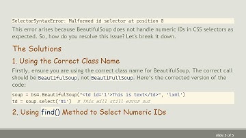 How to Select an id in BeautifulSoup That Is a Number