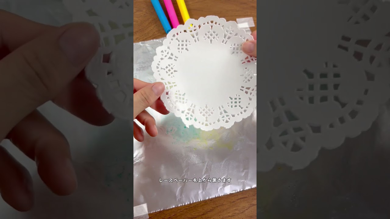 Dyeing lace paper with water-based colored pens] #Short videos