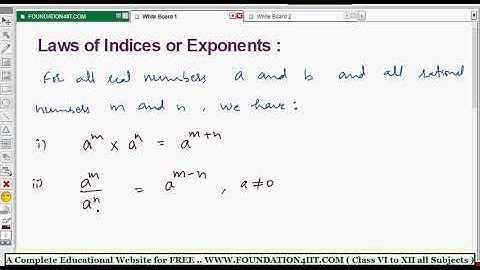 Laws of Indices or Exponents || Class 9 Maths ICSE ||