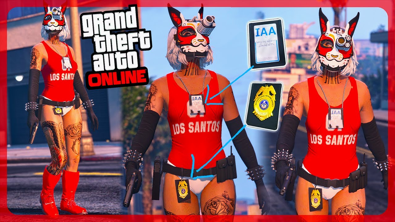 EASTER BUNNY FEMALE TRYHARD OUTFIT WITH GUN BELT GTA 5 ONLINE TOP