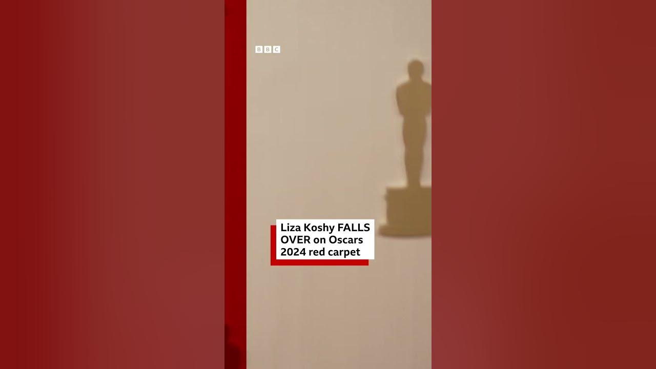 Liza Koshy took a tumble on the Oscars 2024 red carpet. #Oscars #LizaKoshy #BBCNews