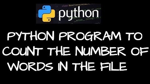 Python program to count the number of words in the file