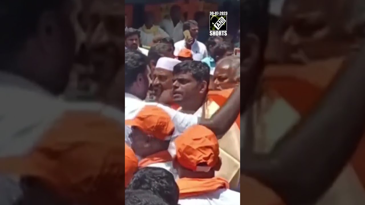 TN BJP Chief K Annamalai greets people during En Mann En Makkal Yatra in Rameswaram