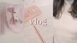 study vlog, unpacking, studying korean, preparing for exams🩰💕