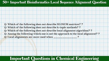 MCQ Questions Bioinformatics Local Sequence Alignment with Answers