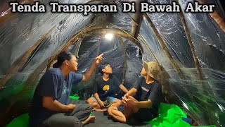 Berkemah Dalam Hutan - Bermalam Dan Tidur Di Bawah Akar Dengan Tenda Transparan