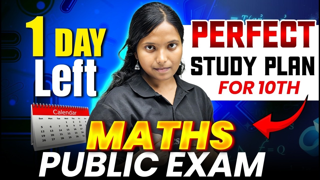 Only 1 Day Left for 10th Maths Public Exam 😱 | Last Minute Study Plan ...
