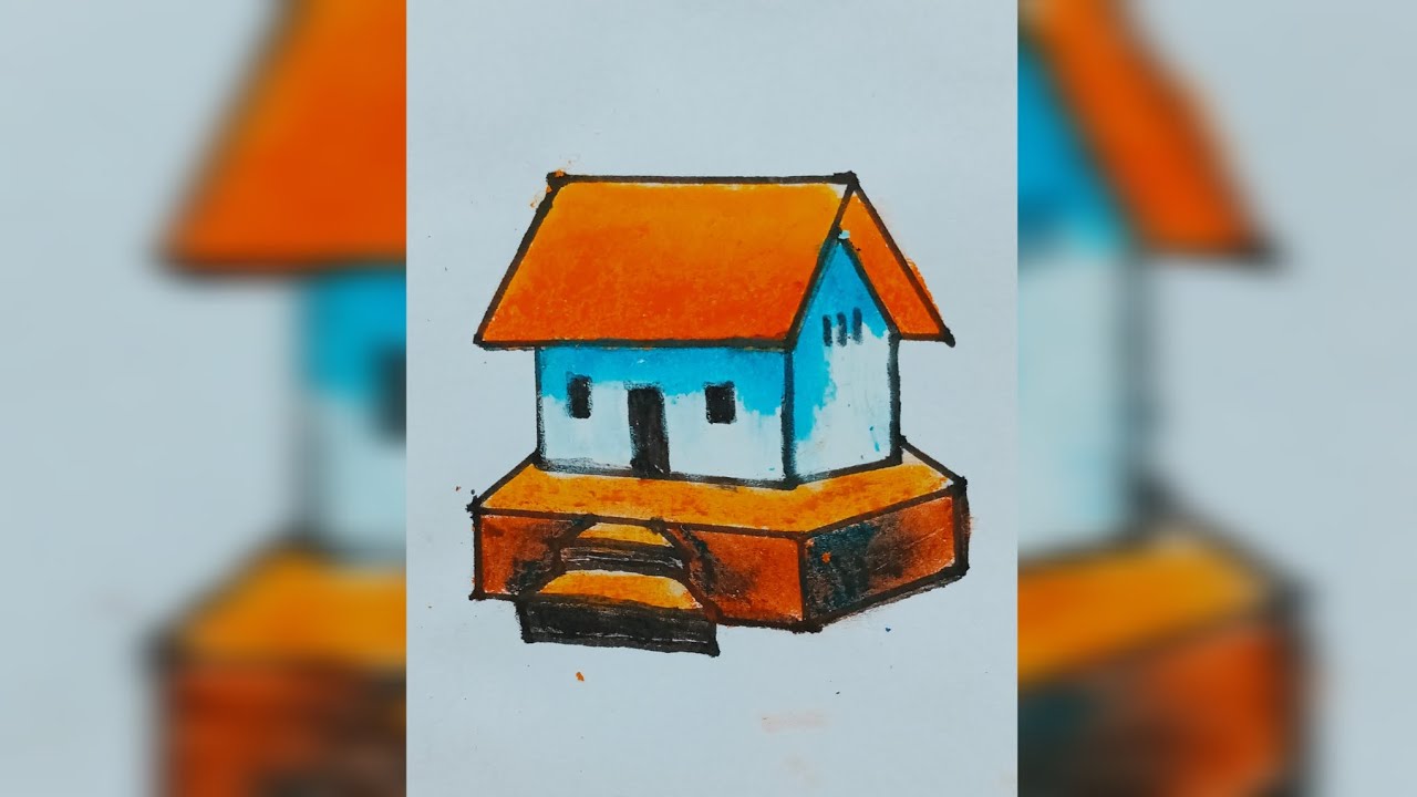 How to Draw House/Easy House Drawing/House Drawing for Beginners - YouTube