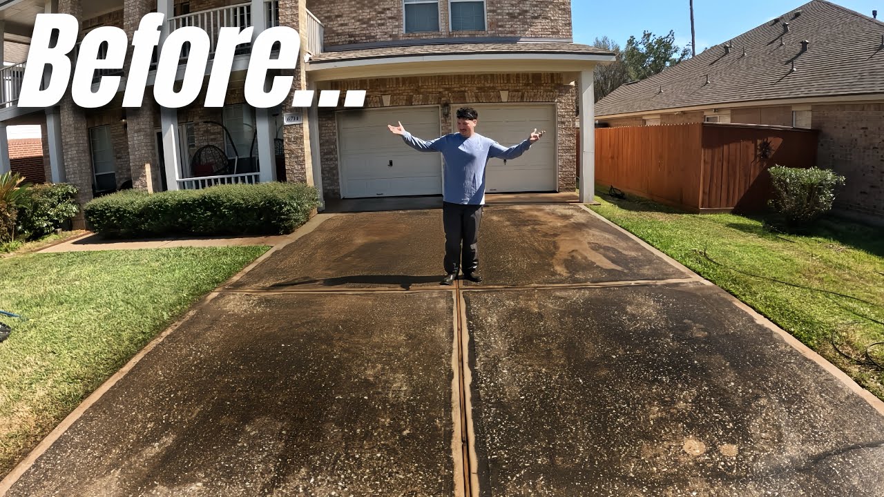 Helping A Homeowner Restore Their DRIVEWAY | YEARS of DIRT Gone!