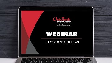 Webinar | OutBack Power and NEC 2017 Rapid Shut Down