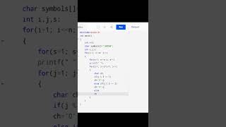 Alphabet-Number-Symbol Diamond Pattern In C