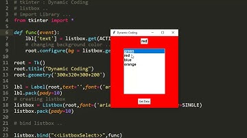 Bind  Listbox with Mouse Click / ListBox Part 2 / Tkintervtutorial in Hindi / Dynamic Coding /