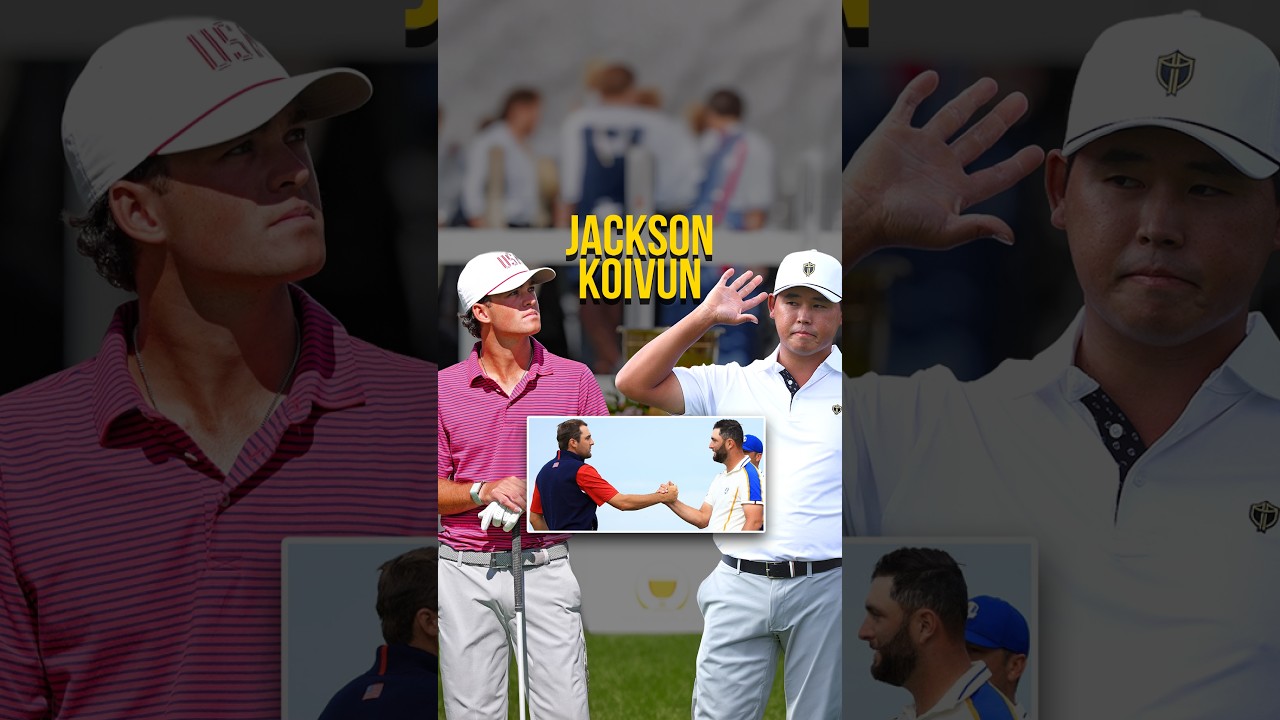 Jackson Koivun at the Presidents Cup 🇺🇸 #JacksonKoivun #ScottieScheffler #JordanSpieth #golf #shorts