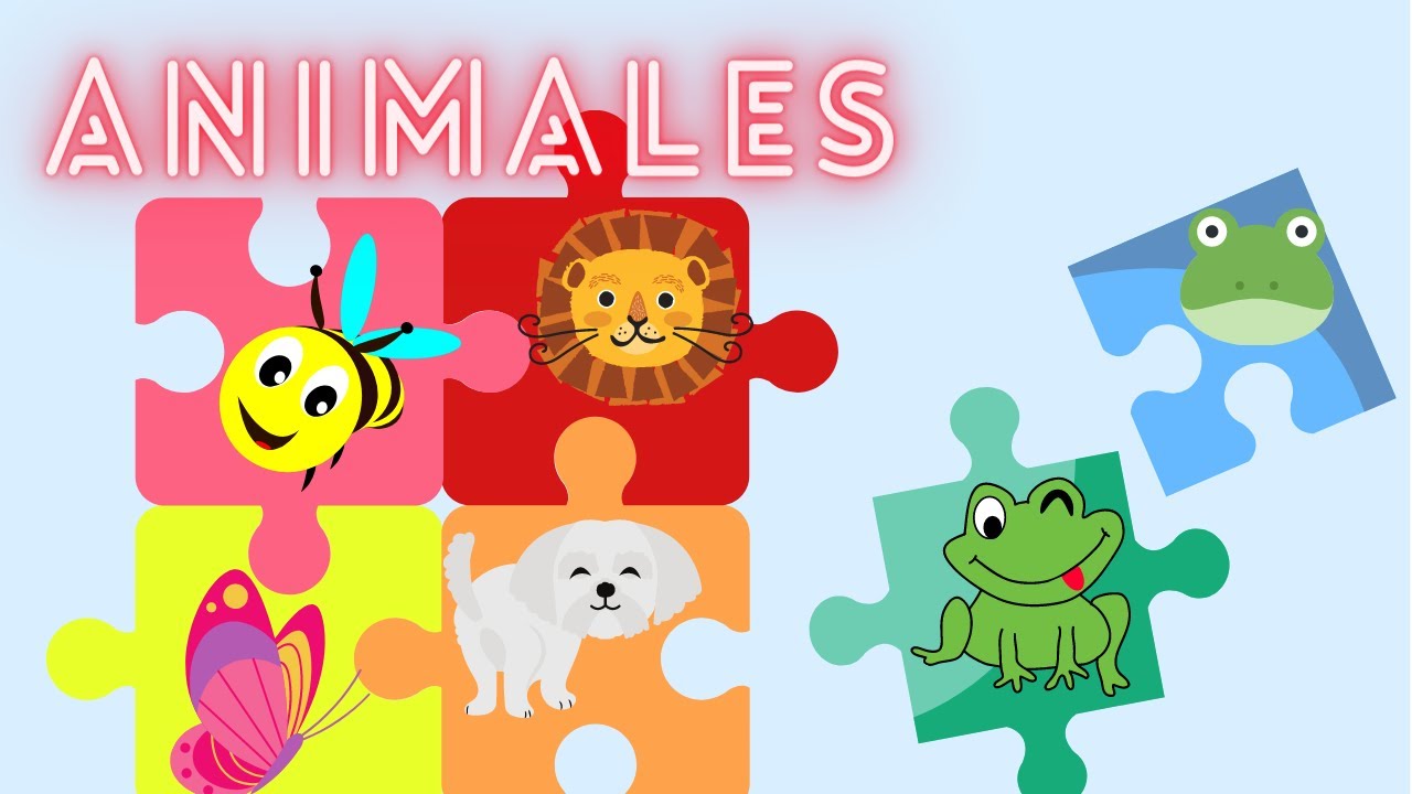 Juego Educativo para Niños de Preescolar Puzzle de ANIMALES para Niños pequeños - YouTube
