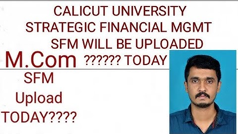 M.com (SFM) STRATEGIC FINANCIAL MGMT PART 1 Will be uploaded Today????