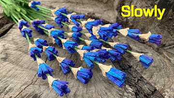 ABC TV | How To Make Lavender Paper flower From Crepe Paper #4 (Slowly) - Craft Tutorial