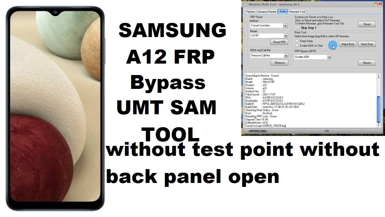 Samsung A12 FRP bypass without test point without back panel open UMT