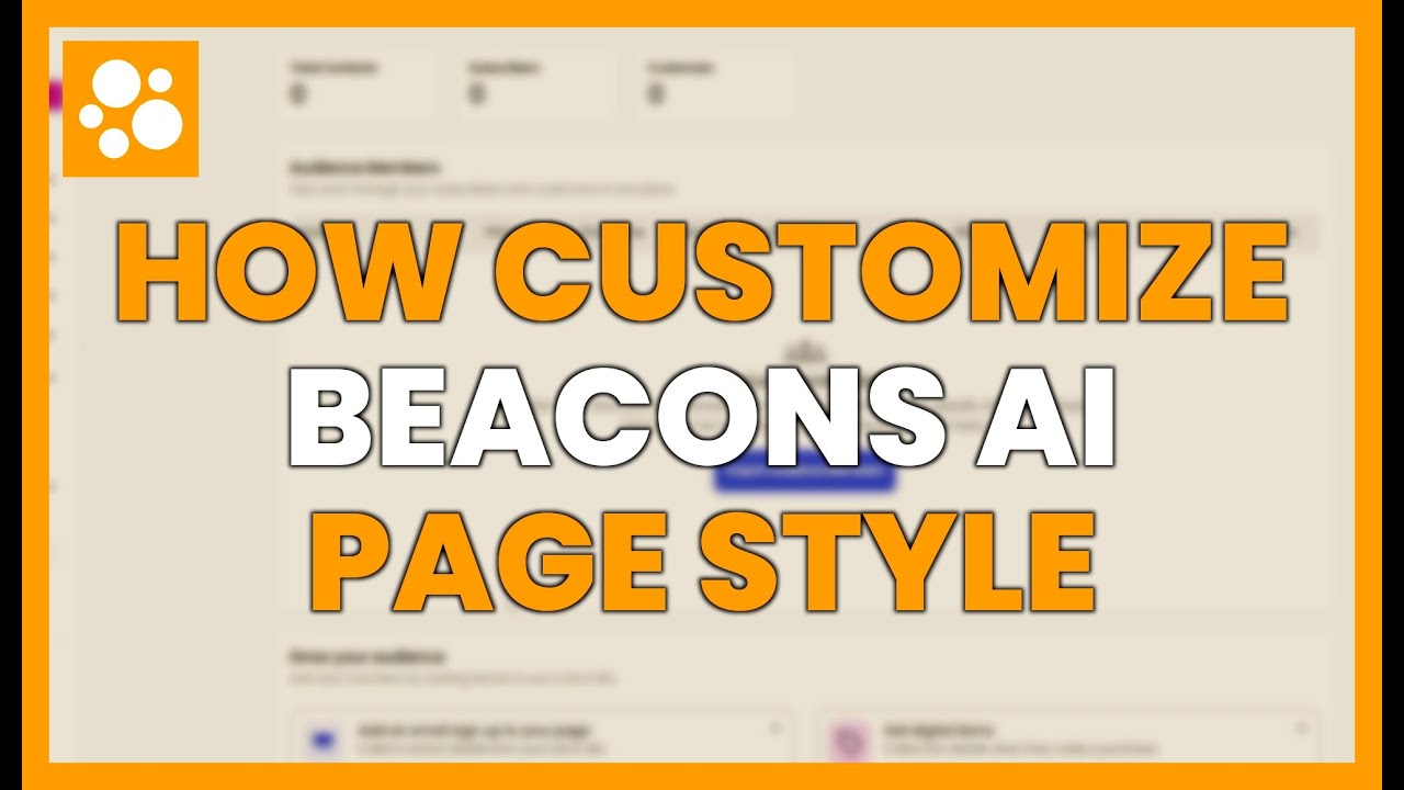 HOW TO CUSTOMIZE your BEACONS AI PAGE with STYLE - YouTube