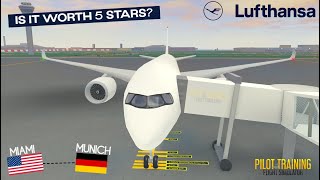 | TRIPREPORT | Lufthansa A350-900 Miami - Munich! Is it worth 5 stars?  REAL SOUNDS (PTFS Roblox)
