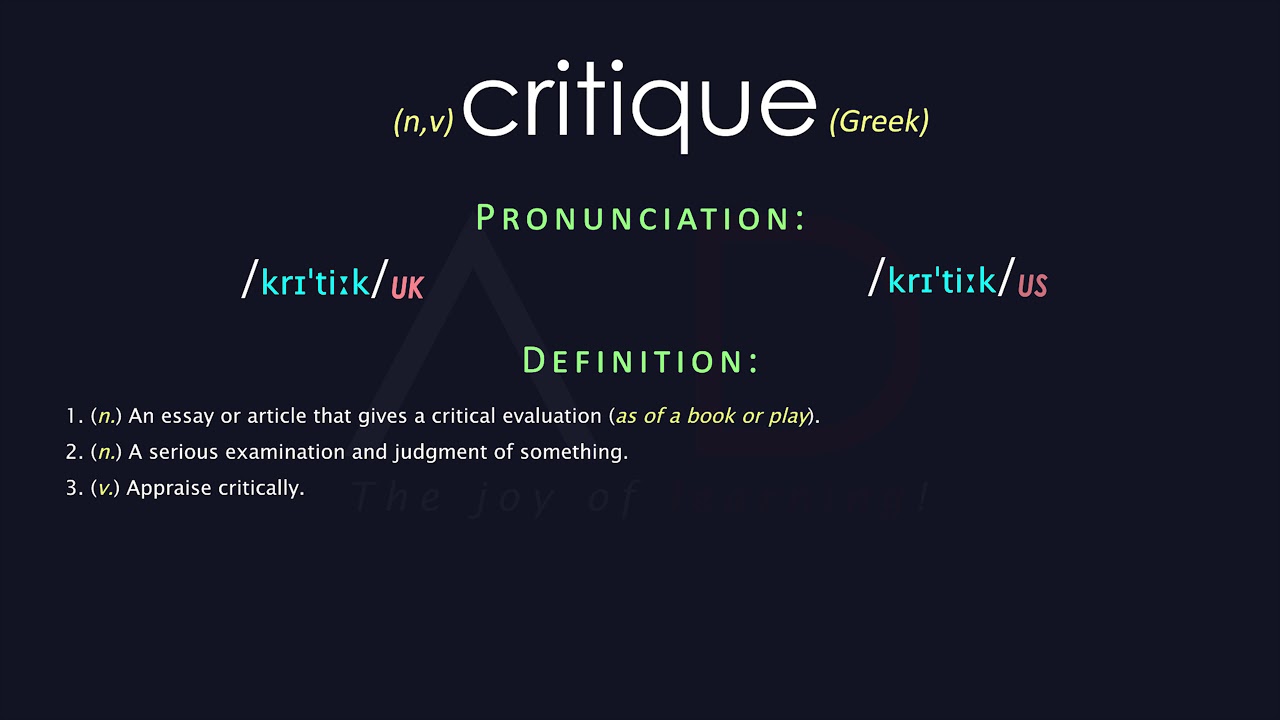 define critique essay