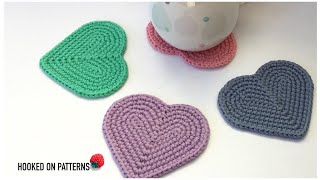 Free Heart Coasters Crochet Pattern Tutorial (Hooked On Patterns)