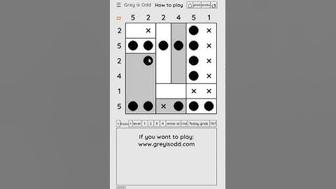 Grey is Odd - Today grids. Solution level 1 6X6 dated 03-12-2024