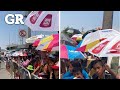 Calor, desfile y la propaganda en Puebla