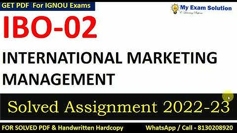 IBO -02 SOLVED ASSIGNMENT 2022-23 | In English Medium  | IGNOU Solved Assignment 2022-23