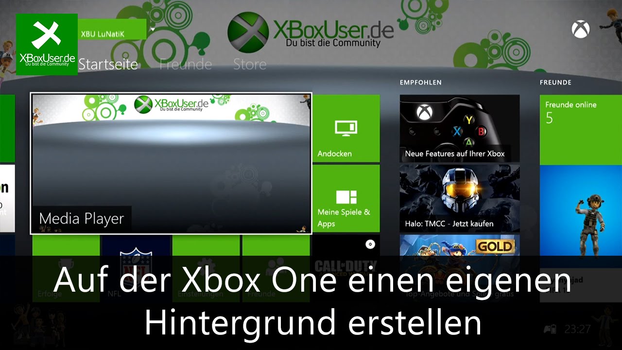 Xbox One Eigenen Dashboard Hintergrund Erstellen Tutorial Youtube