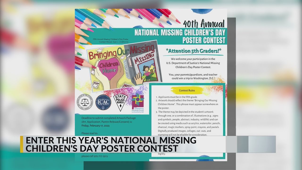 Enter The 2023 National Missing Children S Day Poster Contest YouTube Maxresdefault