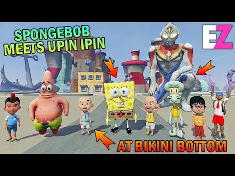 SPONGEBOB MEETS UPIN IPIN AT BIKINI BOTTOM - GTA 5 BOCIL SULTAN