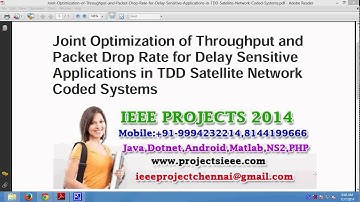 Joint Optimization of Throughput and Packet Drop Rate for Delay Sensitive Applications in TDD Satell