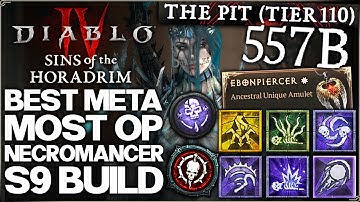 Diablo 4 - New Best OP BILLION DAMAGE Necromancer Build - Season 9 Meta Shadow Piercer Combo Guide!