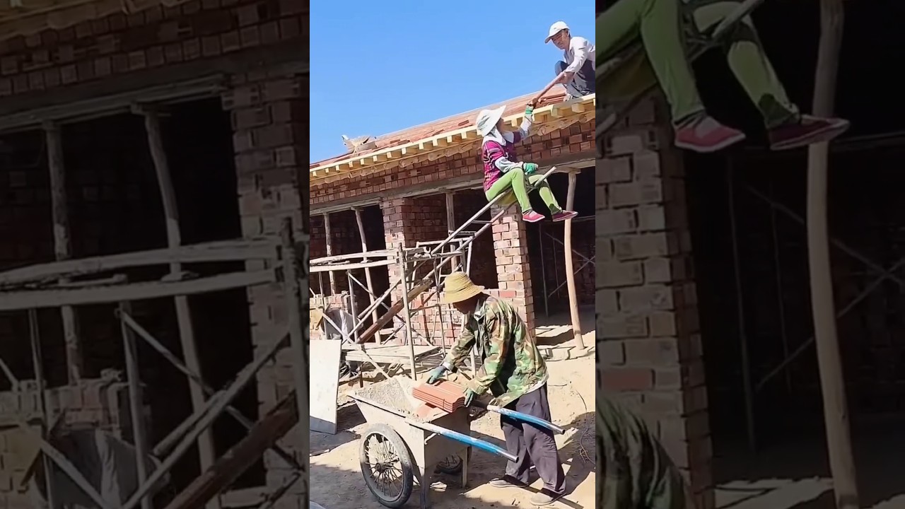 Lifting Roof Tiles to a Villa Roof.