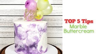 Marble Buttercream Cake – 5 tips to create a marble effect | Maple Road
