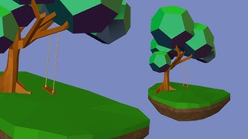SPLINE 3D Speed Build : Low Poly Tree & Swing : Beginner GUIDE : 1 HOUR in 4 MINUTES ! 15x SPEED