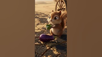 A squirrel saved an eggplant plant from drying out by watering it 😭 #ai #tree #save #water