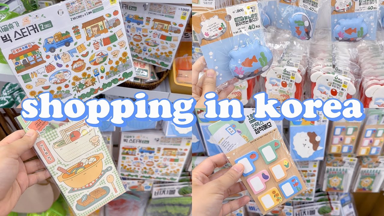 shopping in korea vlog 🇰🇷 daiso stationery haul 🍉 memo sticker, index notes & more