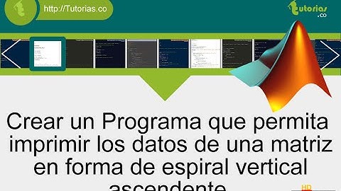 arrays – matLab (espiral vertical ascendente)