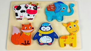 Best Learn Shapes with Animals Shape Matching Puzzle | Preschool Toddler Learning Toy Video For Kids