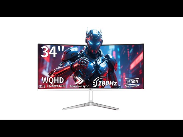 ZZA 34 Inch Ultrawide Curved Monitor Review 180Hz WQHD 3440x1440