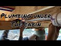 Plumbing under our self built cabin | Power to the aerobic | DIY Debt Free Cabin Build