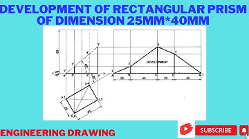 Development of Rectangular prism of dimension 25mm*40mm resting on HP with longer side incline at 30
